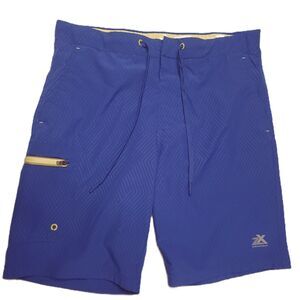 Zeroxposur Mens S (32" Waist)  Swim Trunks Blue Board Shorts Pockets Quick Dry